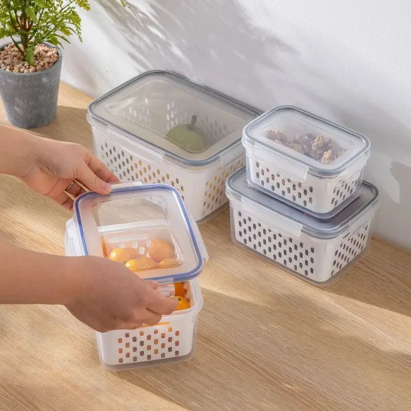 Stackable Drainable Produce Bins