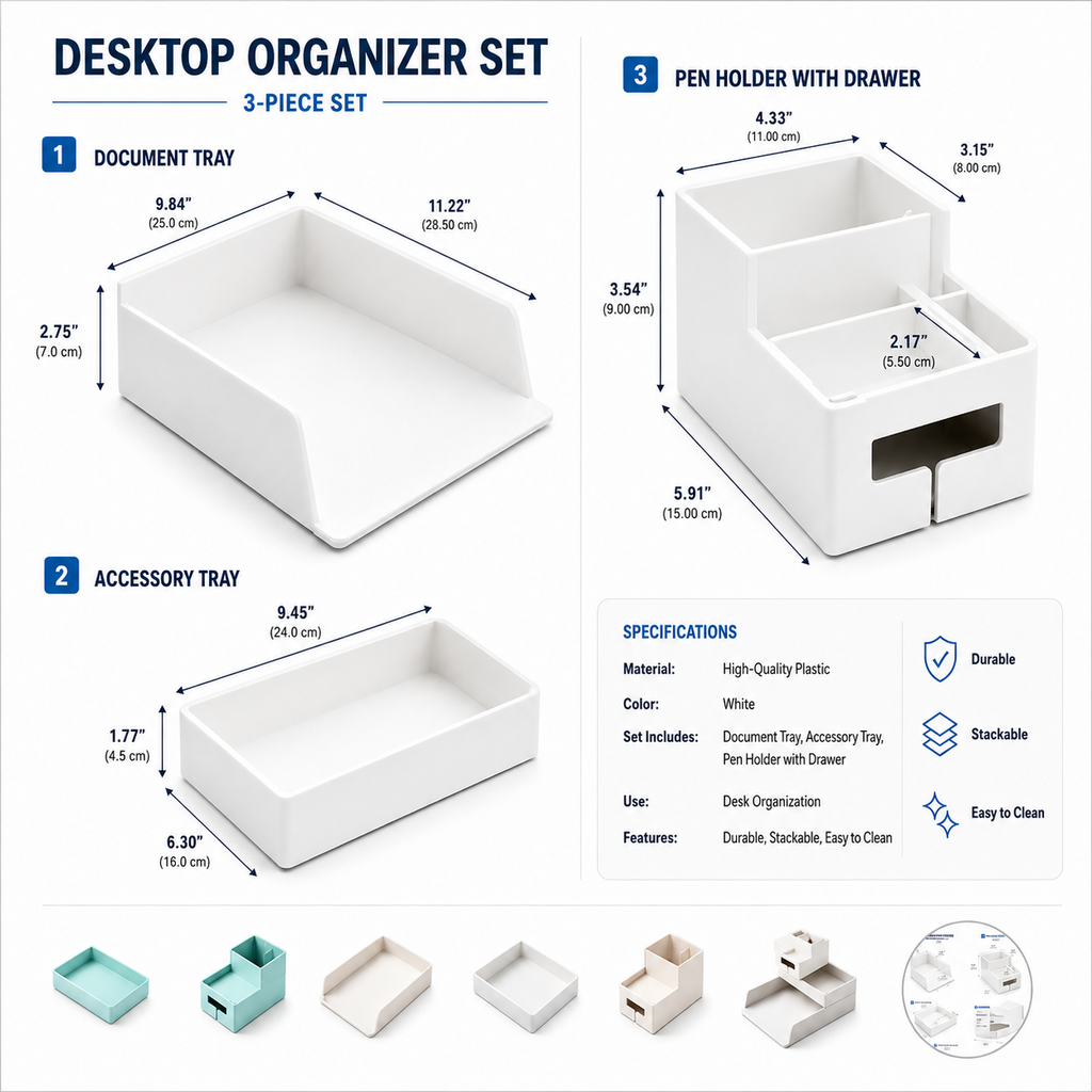 5-Tier Desk File Organizer Tray