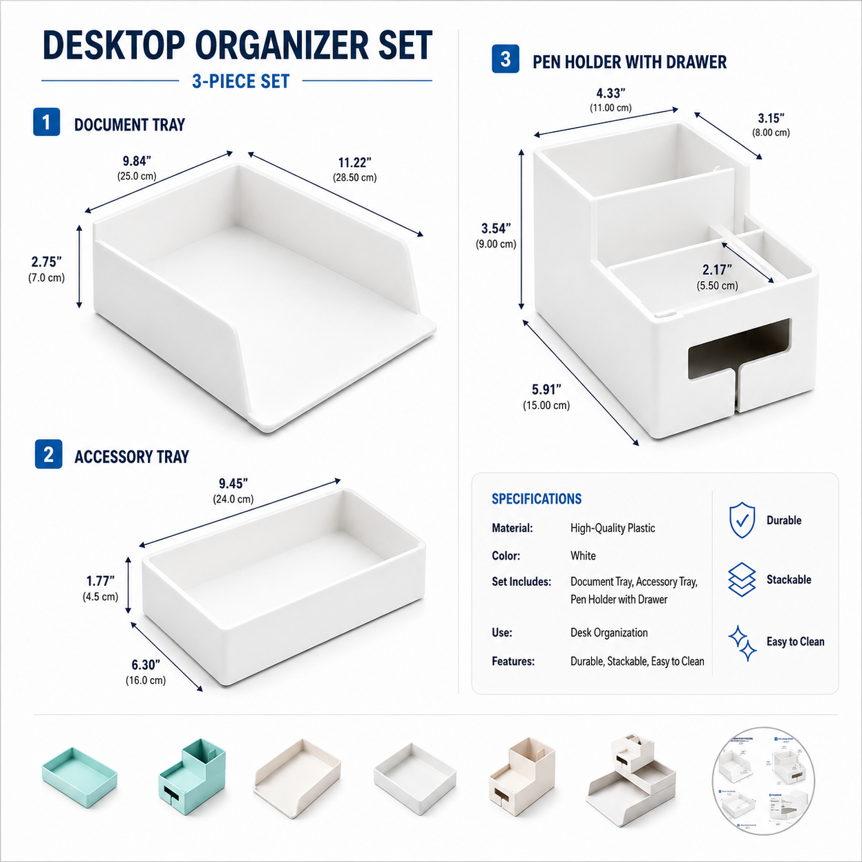 5-Tier Desk File Organizer Tray