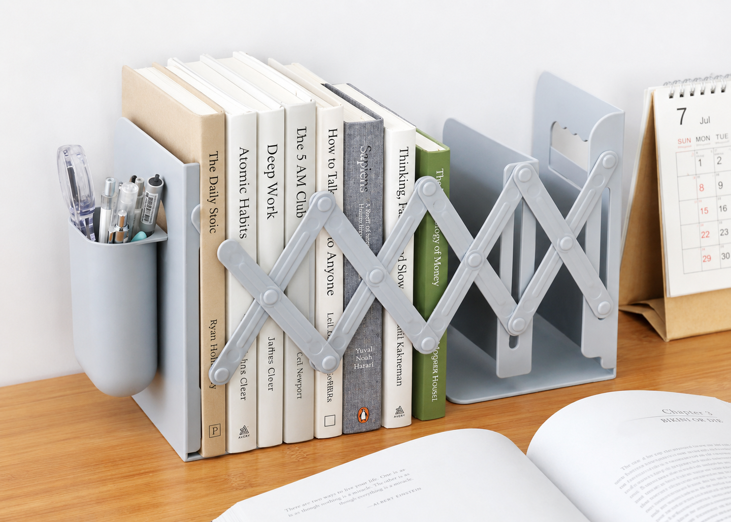 Expandable Bookends | Adjustable Desk Organization