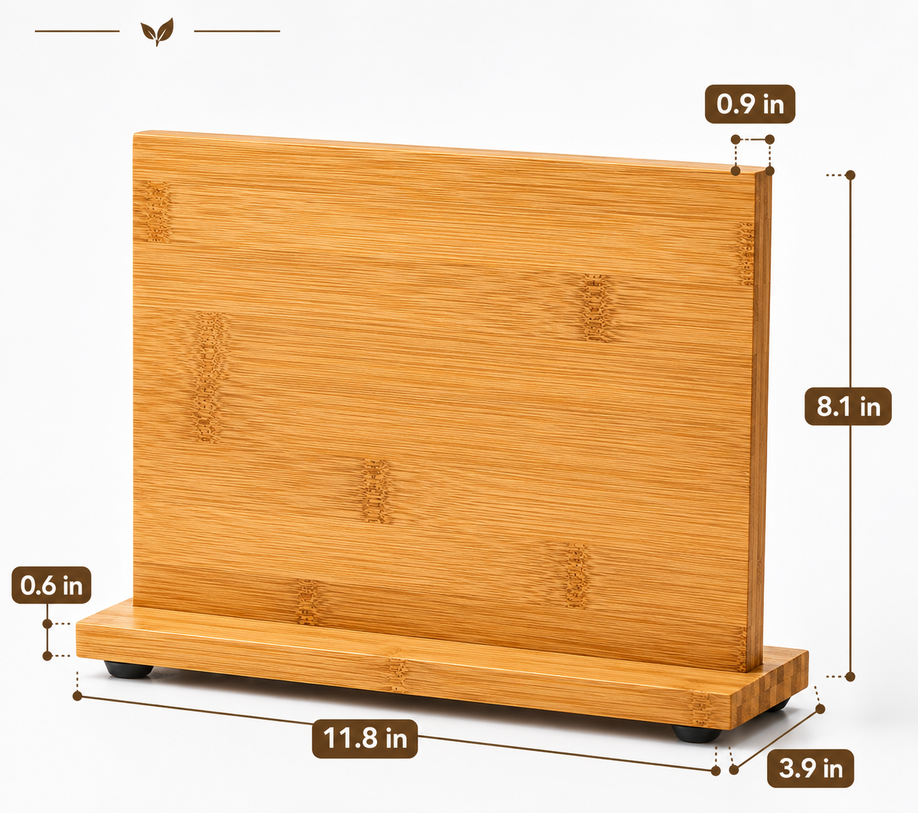 Premium Bamboo Magnetic Knife Holder – Space-Saving Kitchen Organization Stand