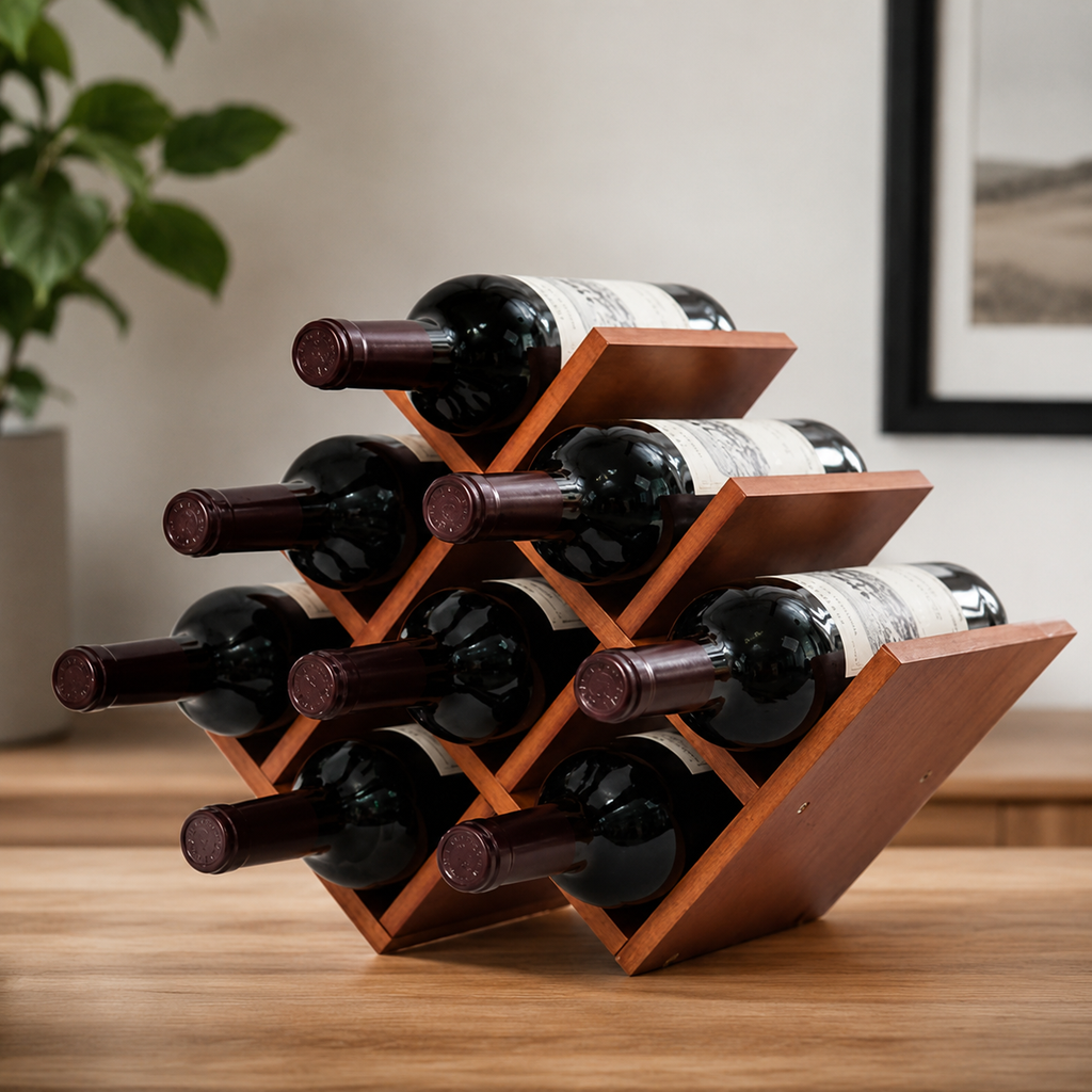 Rustic Wooden Wine Rack