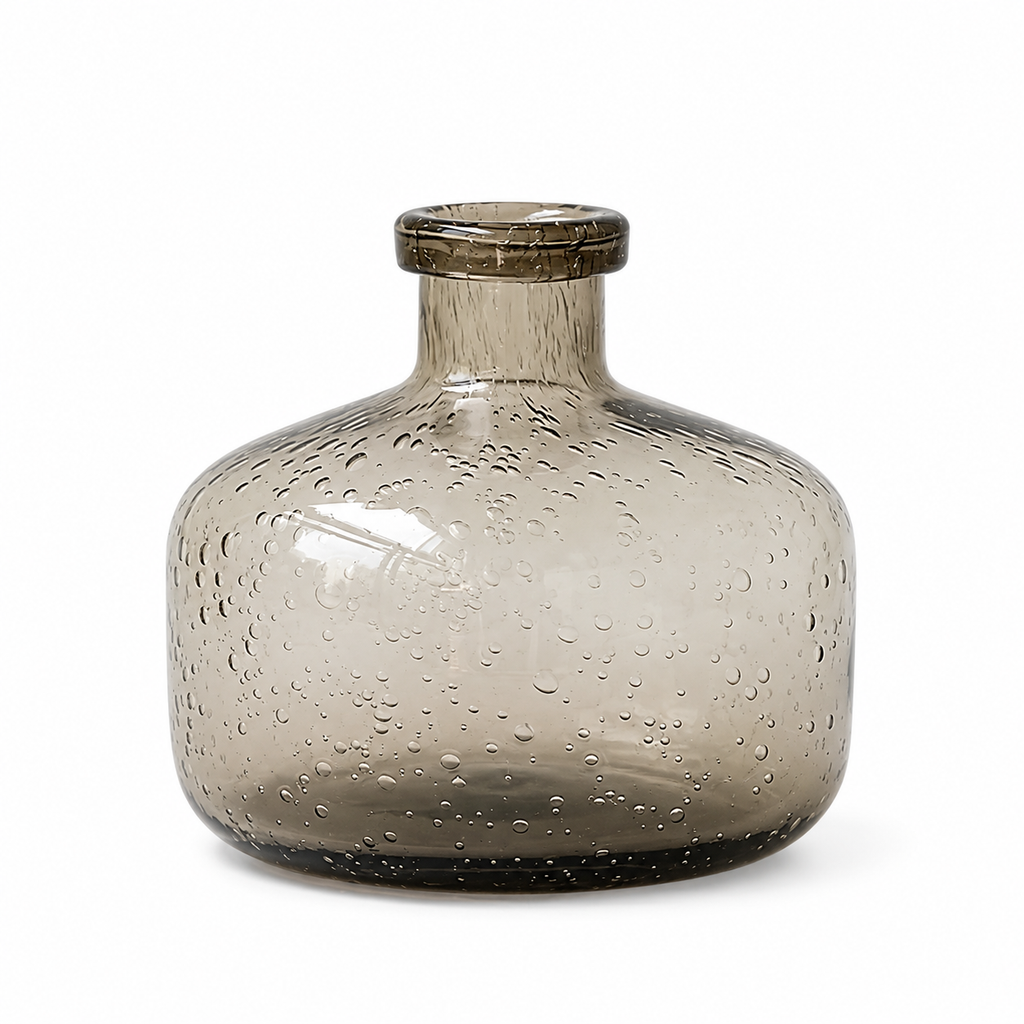 Vintage Bubble Glass Vase | Elegant Modern Home Décor Accent