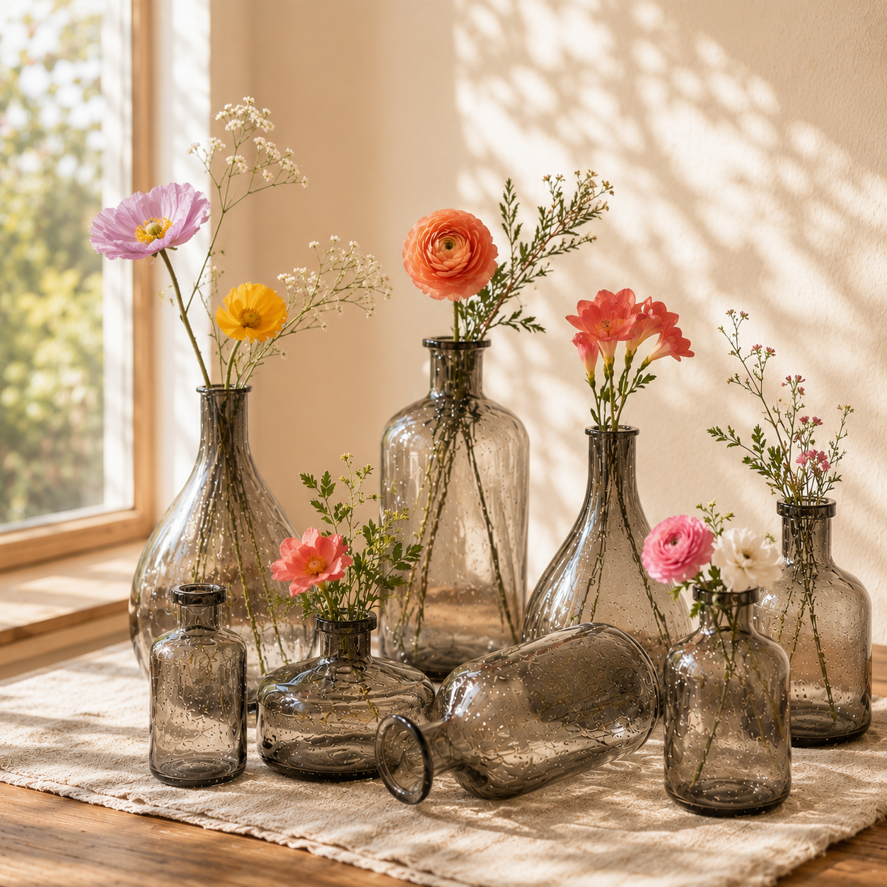 Vintage Bubble Glass Vase | Elegant Modern Home Décor Accent