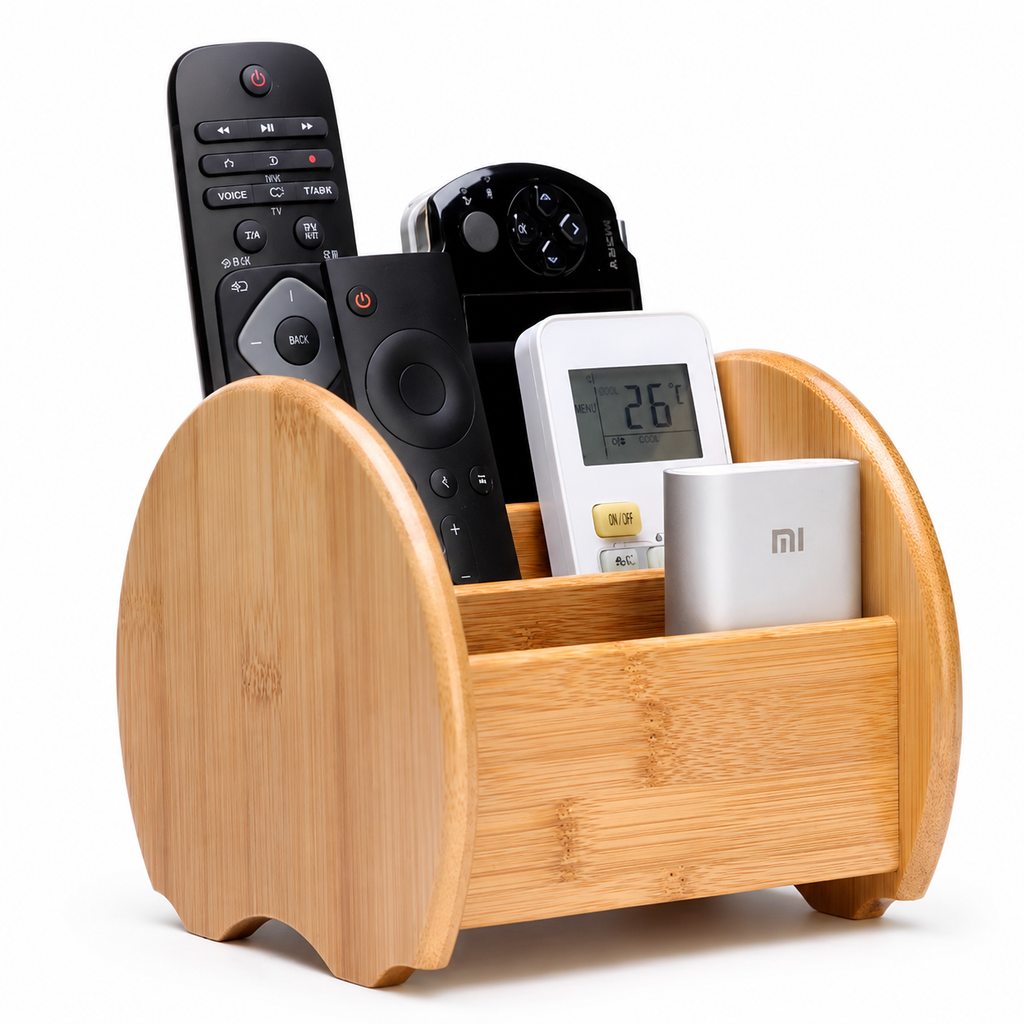 Bamboo Desktop Organizer | Multi-Compartment Storage Box