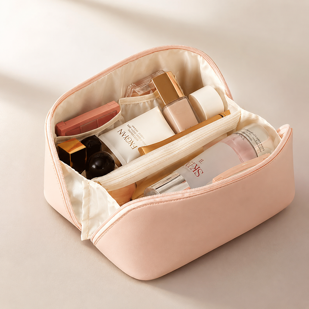 Large Capacity Travel Makeup Bag | Waterproof Cosmetic Organizer for Women
