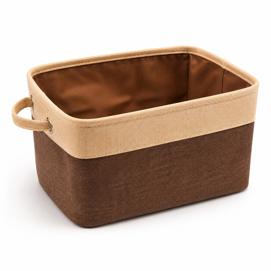 Foldable Fabric Storage Basket with Handles | Modern Home Organizer Bin