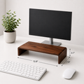 Black Walnut Monitor Stand | Solid Wood Riser for Desk Organization