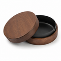 Walnut Wood Ashtray with Lid | Modern Covered Tabletop Ashtray