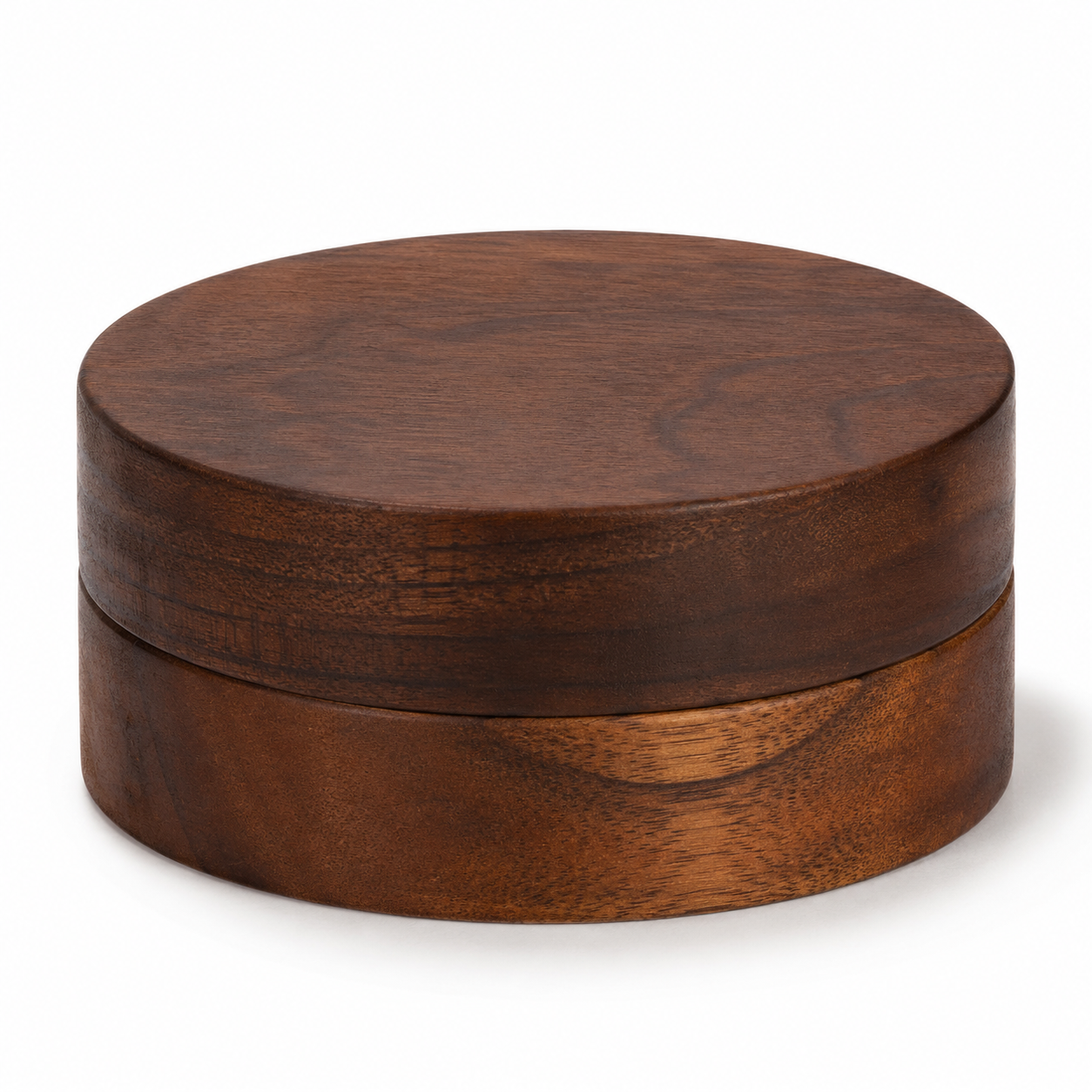 Walnut Wood Ashtray with Lid | Modern Covered Tabletop Ashtray