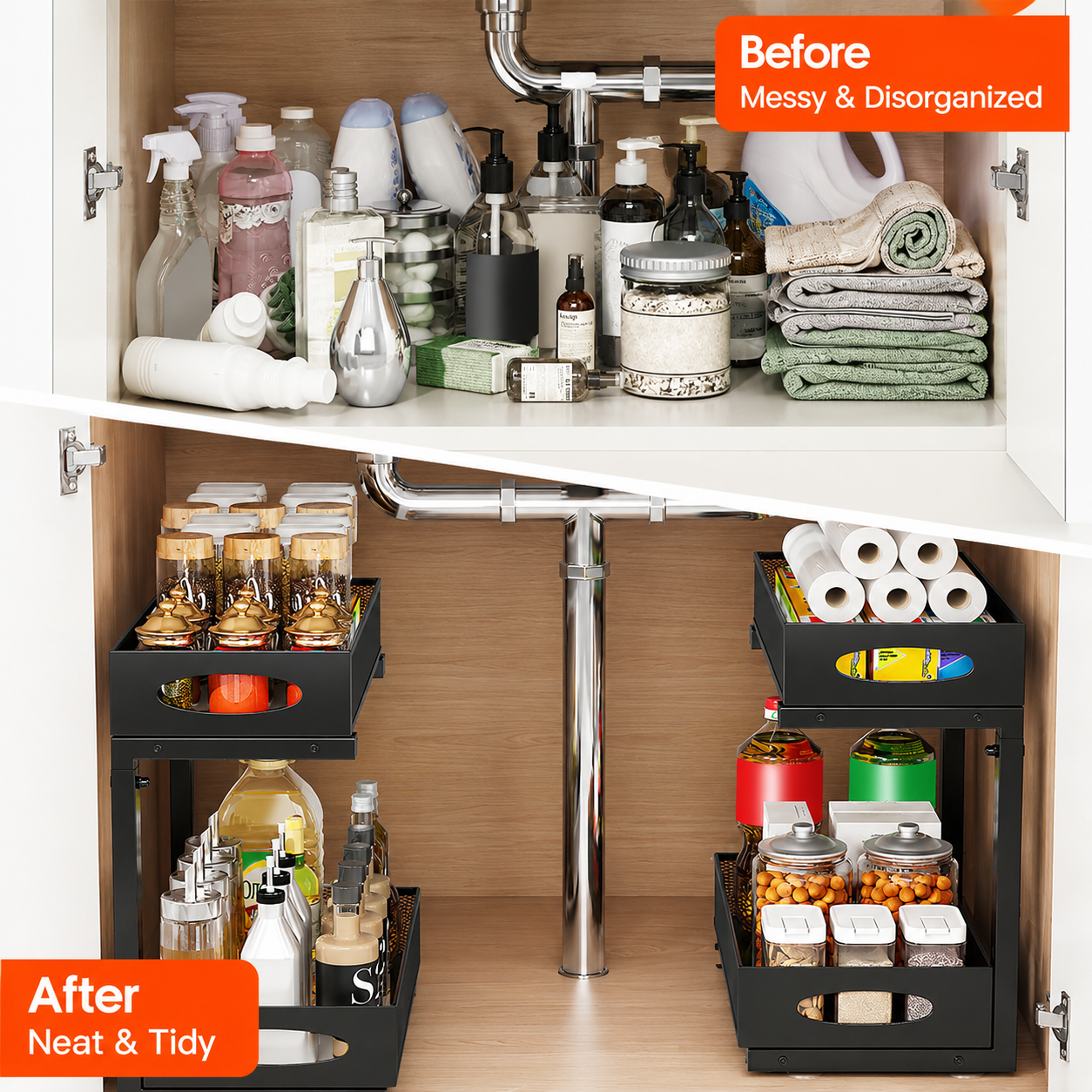 2-Pack Under Sink Organizer