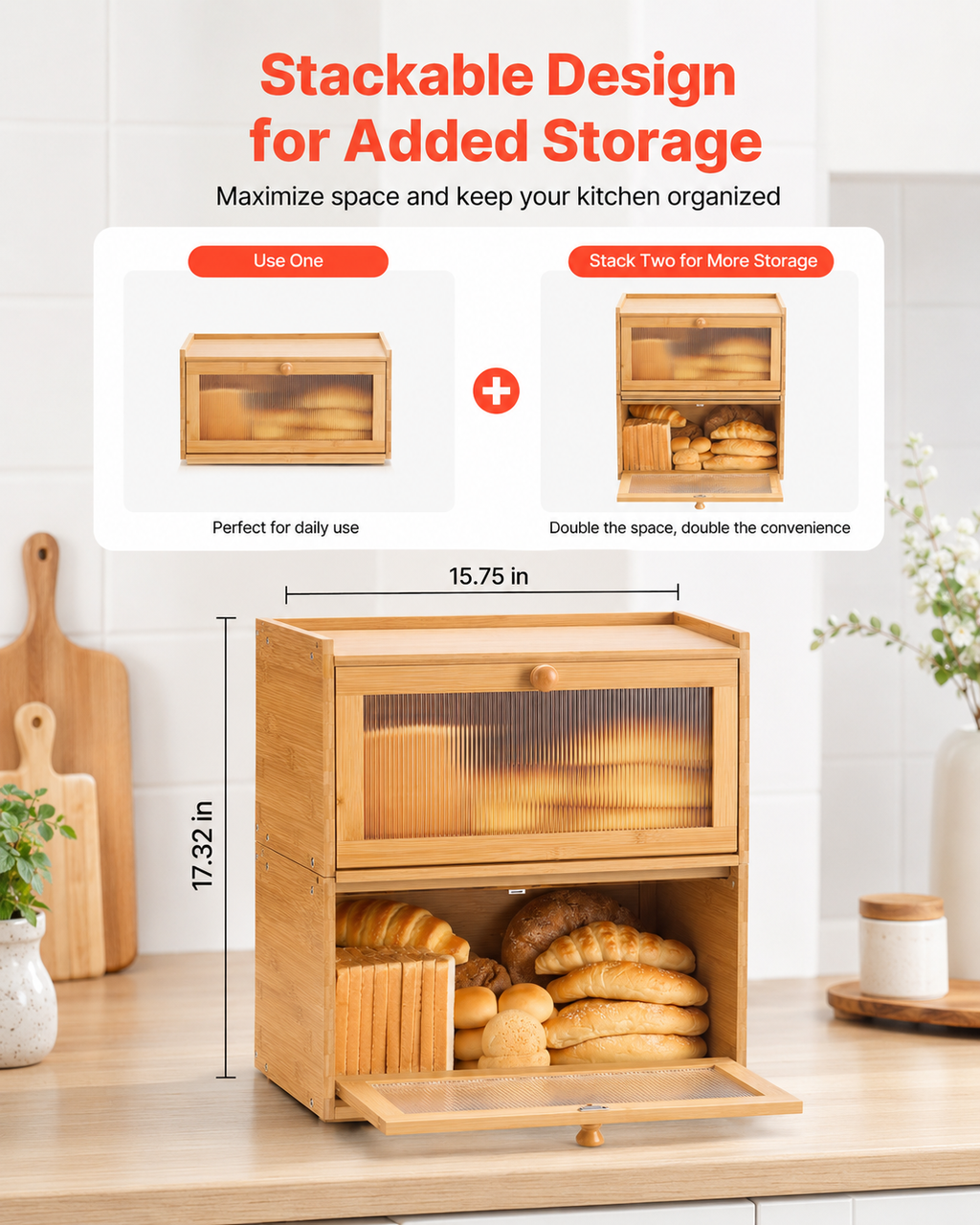 Bread Box For Kitchen Counter