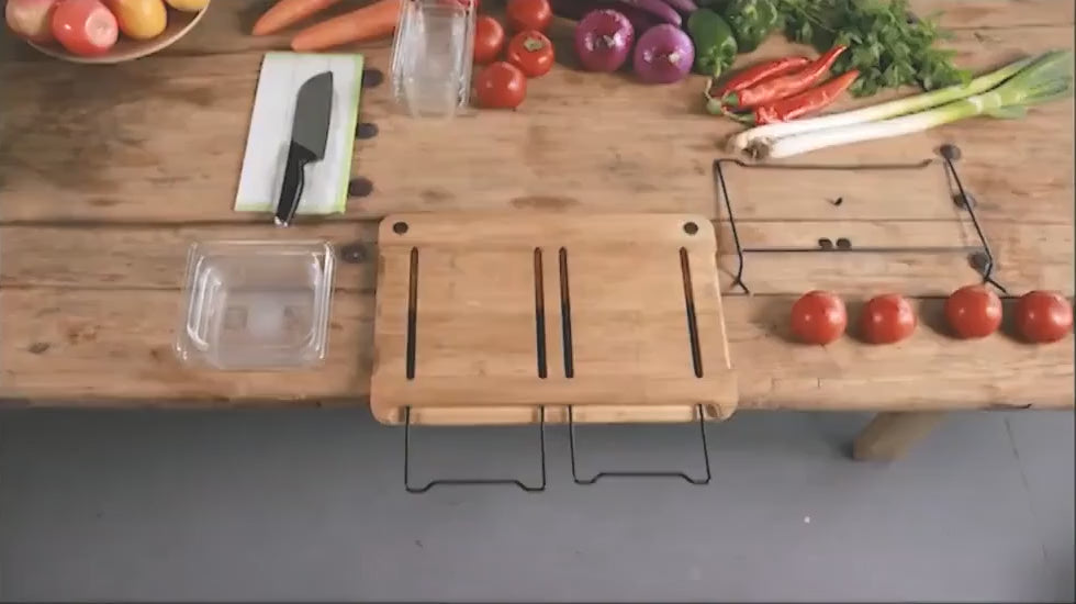 Vegetable Kitchen Cutting Board with Storage containers for Meal Prep